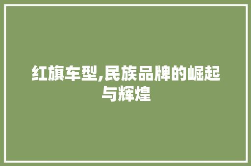 红旗车型,民族品牌的崛起与辉煌