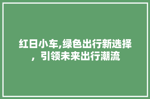 红日小车,绿色出行新选择，引领未来出行潮流