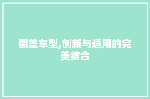 翻盖车型,创新与适用的完美结合