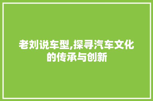 老刘说车型,探寻汽车文化的传承与创新