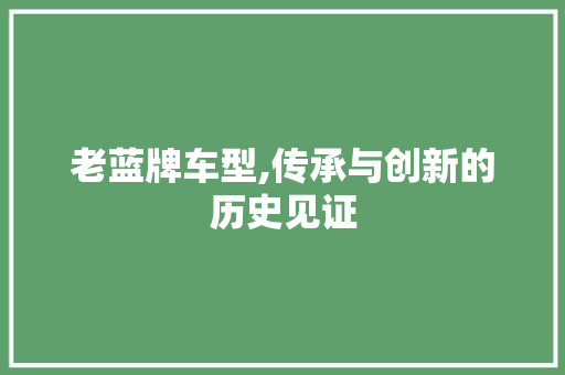 老蓝牌车型,传承与创新的历史见证