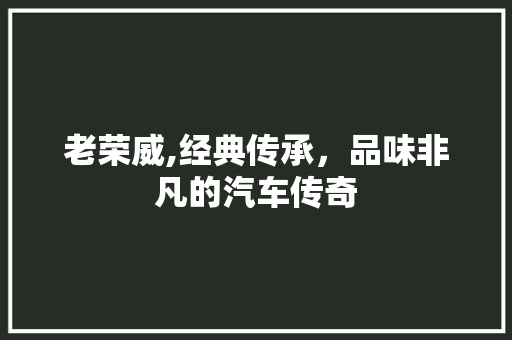 老荣威,经典传承，品味非凡的汽车传奇 新能源汽车