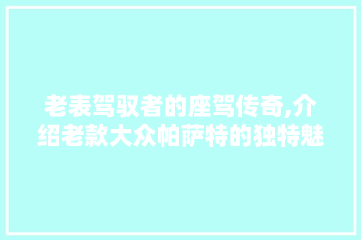老表驾驭者的座驾传奇,介绍老款大众帕萨特的独特魅力