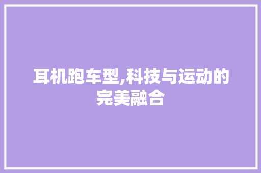 耳机跑车型,科技与运动的完美融合