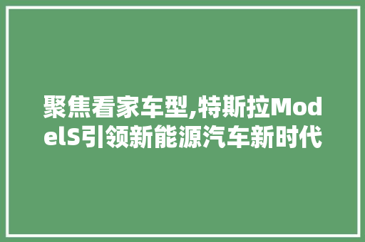 聚焦看家车型,特斯拉ModelS引领新能源汽车新时代