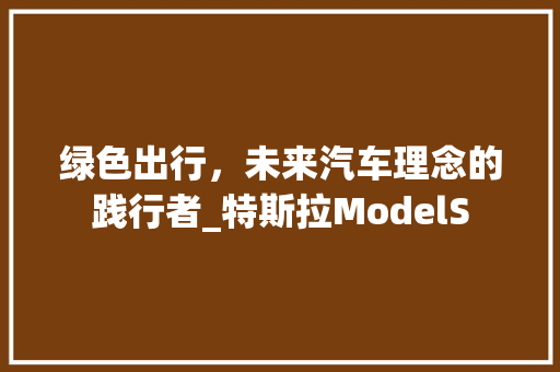 绿色出行，未来汽车理念的践行者_特斯拉ModelS