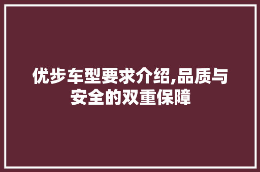 优步车型要求介绍,品质与安全的双重保障
