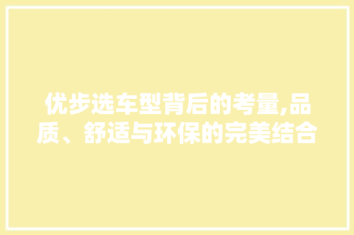 优步选车型背后的考量,品质、舒适与环保的完美结合