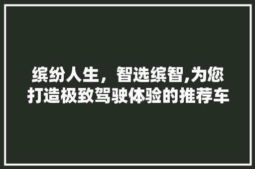 缤纷人生，智选缤智,为您打造极致驾驶体验的推荐车型介绍
