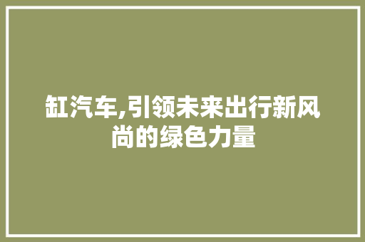 缸汽车,引领未来出行新风尚的绿色力量 车身配件