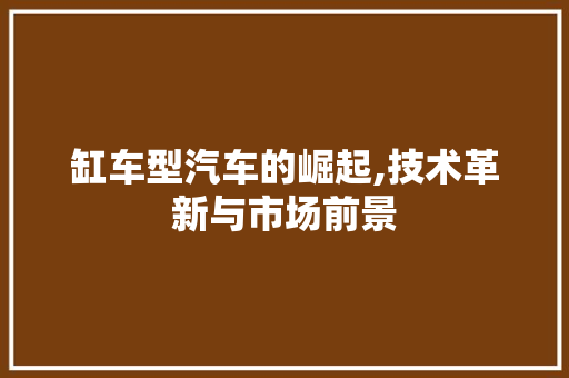 缸车型汽车的崛起,技术革新与市场前景