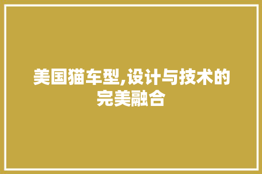 美国猫车型,设计与技术的完美融合 车身配件
