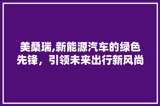美桑瑞,新能源汽车的绿色先锋，引领未来出行新风尚