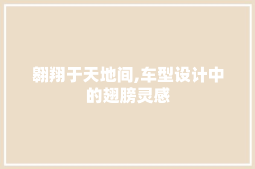 翱翔于天地间,车型设计中的翅膀灵感