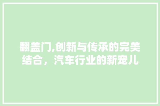 翻盖门,创新与传承的完美结合，汽车行业的新宠儿
