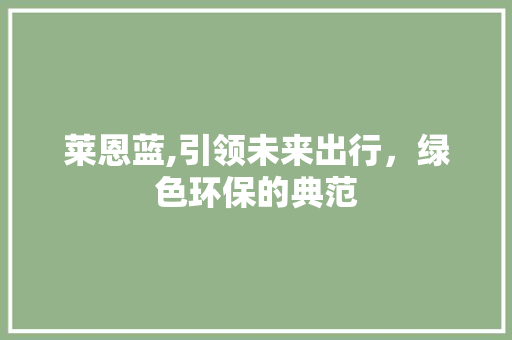 莱恩蓝,引领未来出行，绿色环保的典范