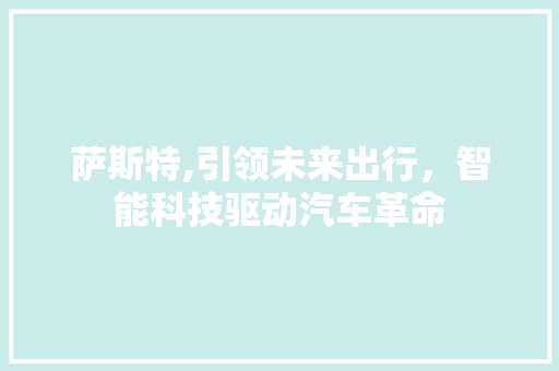 萨斯特,引领未来出行，智能科技驱动汽车革命