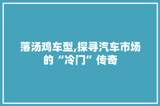 落汤鸡车型,探寻汽车市场的“冷门”传奇