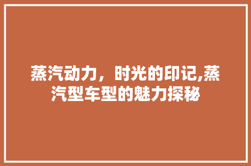 蒸汽动力，时光的印记,蒸汽型车型的魅力探秘 车身配件