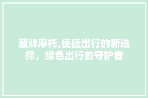 蓝牌摩托,便捷出行的新选择，绿色出行的守护者