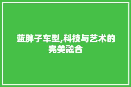 蓝胖子车型,科技与艺术的完美融合