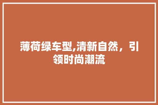 薄荷绿车型,清新自然，引领时尚潮流 底盘配件