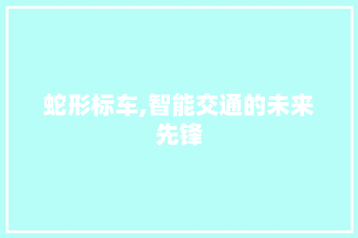 蛇形标车,智能交通的未来先锋