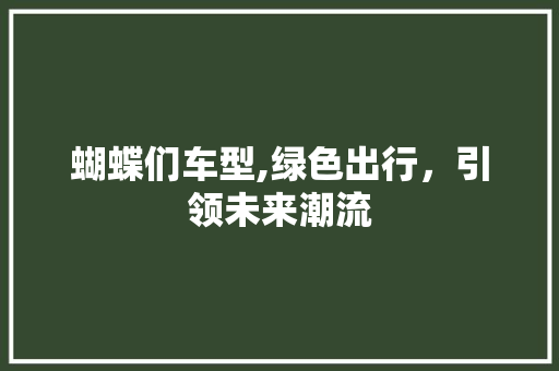 蝴蝶们车型,绿色出行，引领未来潮流