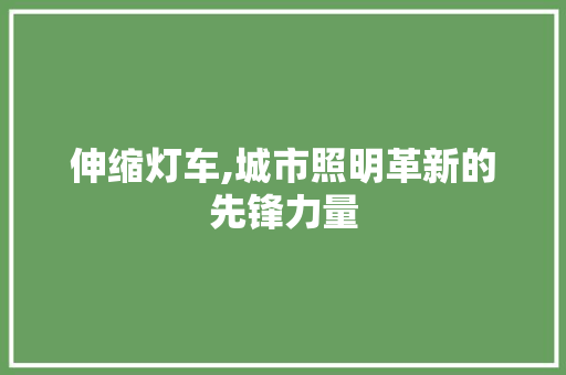 伸缩灯车,城市照明革新的先锋力量