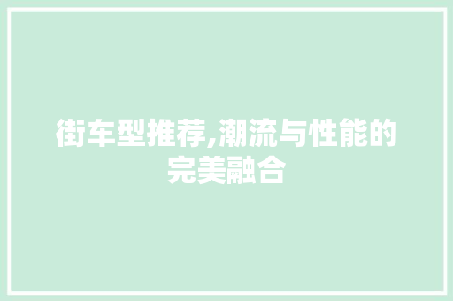 街车型推荐,潮流与性能的完美融合