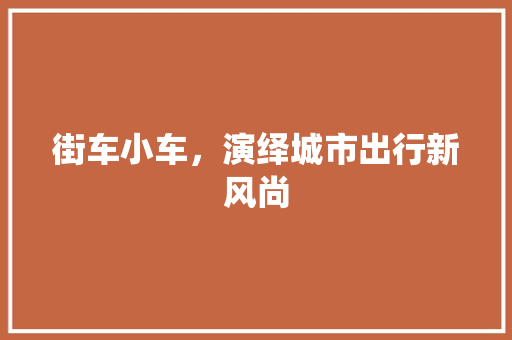街车小车，演绎城市出行新风尚