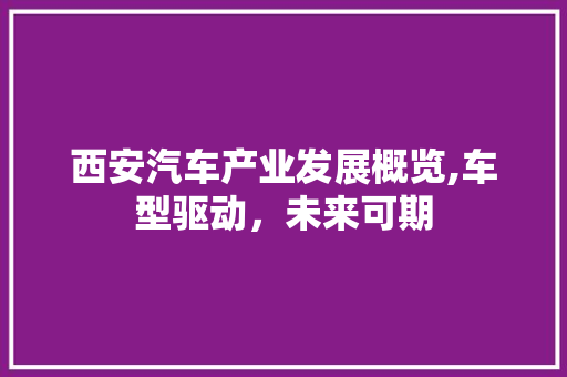 西安汽车产业发展概览,车型驱动，未来可期