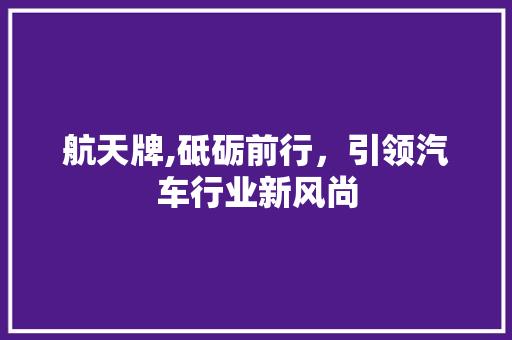航天牌,砥砺前行，引领汽车行业新风尚