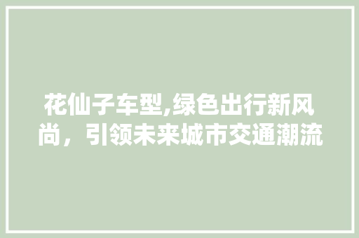 花仙子车型,绿色出行新风尚，引领未来城市交通潮流