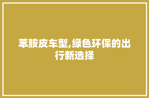 苯胺皮车型,绿色环保的出行新选择