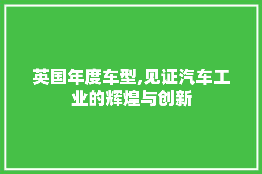 英国年度车型,见证汽车工业的辉煌与创新