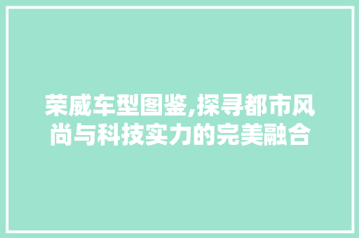 荣威车型图鉴,探寻都市风尚与科技实力的完美融合