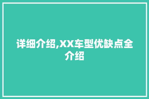 详细介绍,XX车型优缺点全介绍