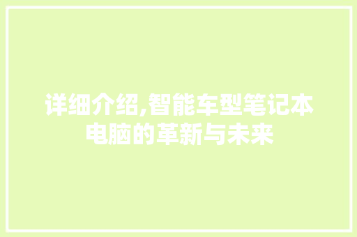 详细介绍,智能车型笔记本电脑的革新与未来