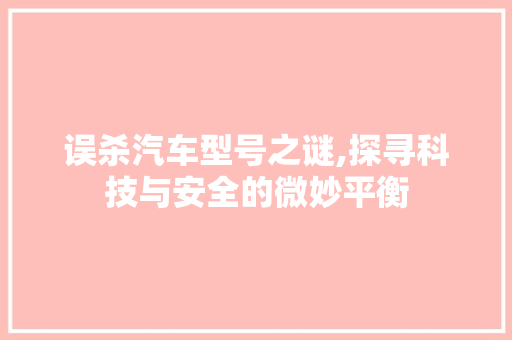 误杀汽车型号之谜,探寻科技与安全的微妙平衡