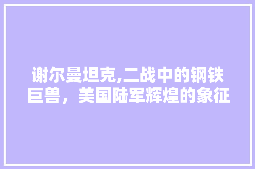 谢尔曼坦克,二战中的钢铁巨兽，美国陆军辉煌的象征