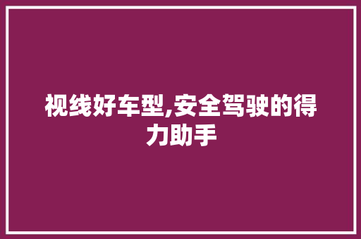 视线好车型,安全驾驶的得力助手