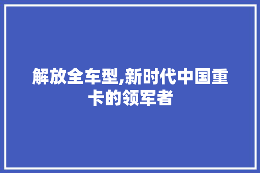 解放全车型,新时代中国重卡的领军者