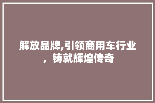 解放品牌,引领商用车行业，铸就辉煌传奇 车灯配件