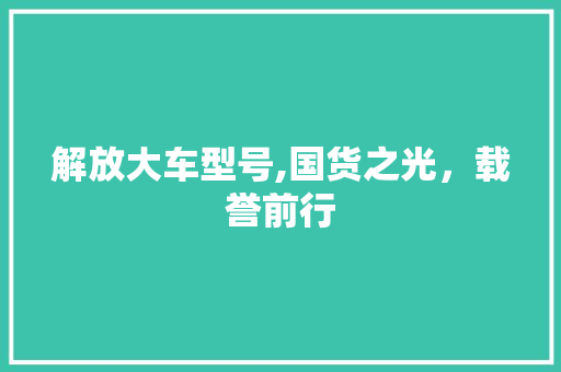 解放大车型号,国货之光，载誉前行