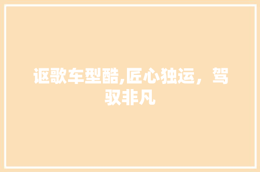 讴歌车型酷,匠心独运，驾驭非凡