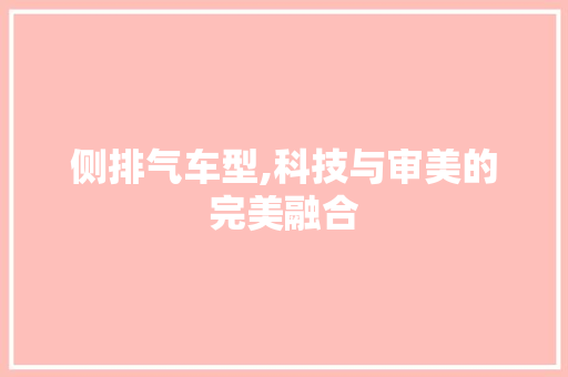 侧排气车型,科技与审美的完美融合