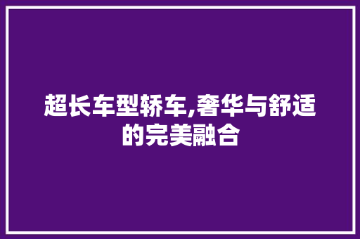 超长车型轿车,奢华与舒适的完美融合