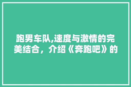 跑男车队,速度与激情的完美结合，介绍《奔跑吧》的座驾传奇