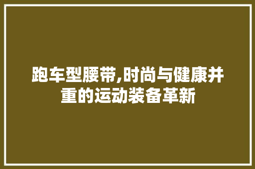 跑车型腰带,时尚与健康并重的运动装备革新